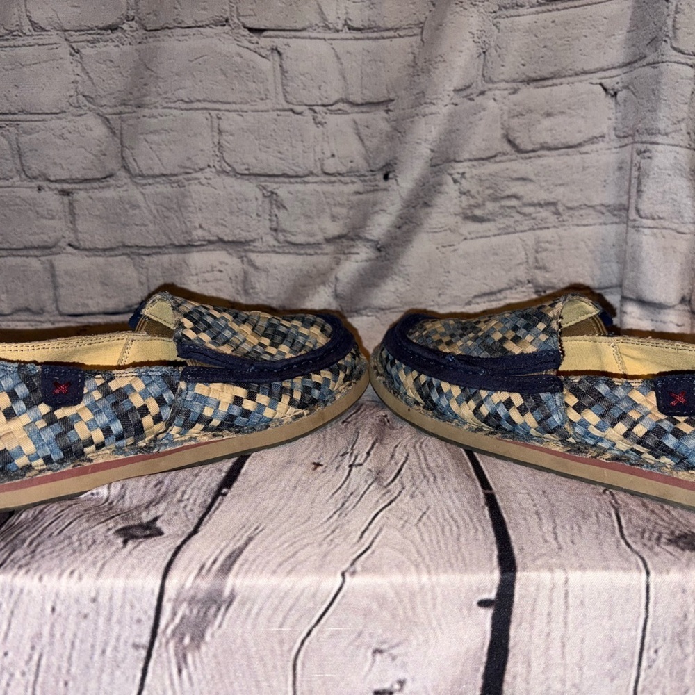 Twisted X Slip-On Driving Moc-Woven Blue Women’s Size 8.5 Cushioned Foam Flat - Picture 4 of 11
